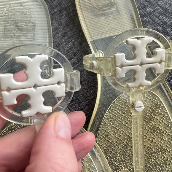 TORY BURCH Women’s Mini Miller Jelly Thong Flip Flop Sandals Clear Sz 8 - Picture 10 of 13